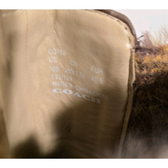 Coach Delaney Chelsea Boots Brown Leather Size 10 Chunky Lug Platform Sole Boho - Picture 6 of 16